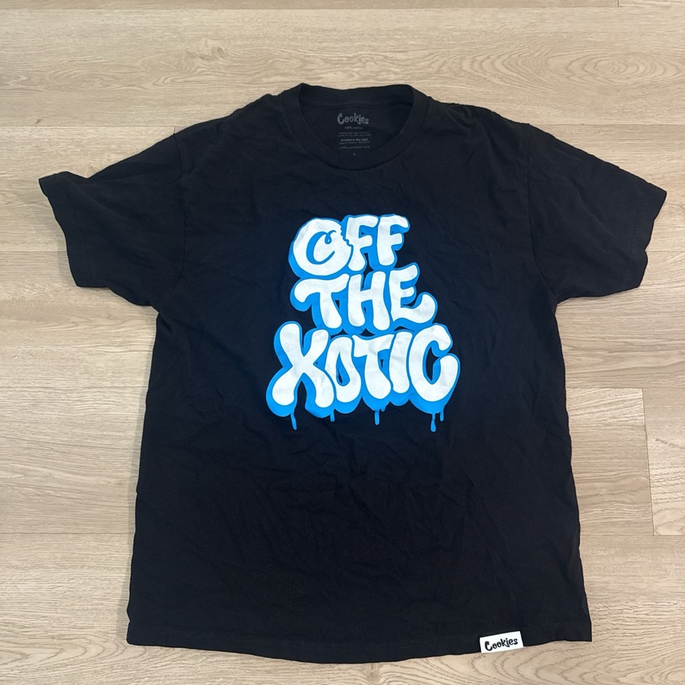 Black Tee with Blue Graphic